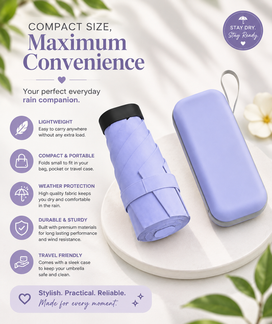 Premium™ Pocket Travel Umbrella with Protective Case