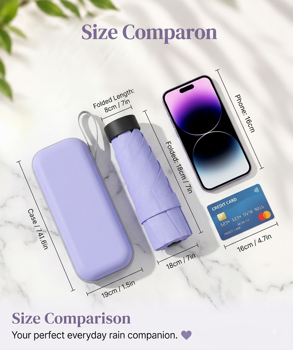 Premium™ Pocket Travel Umbrella with Protective Case